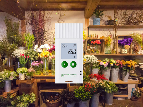 Humidity and temperature recorder for flowers