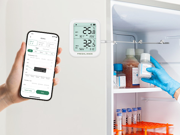 Refrigerator real-time temperature data recorder